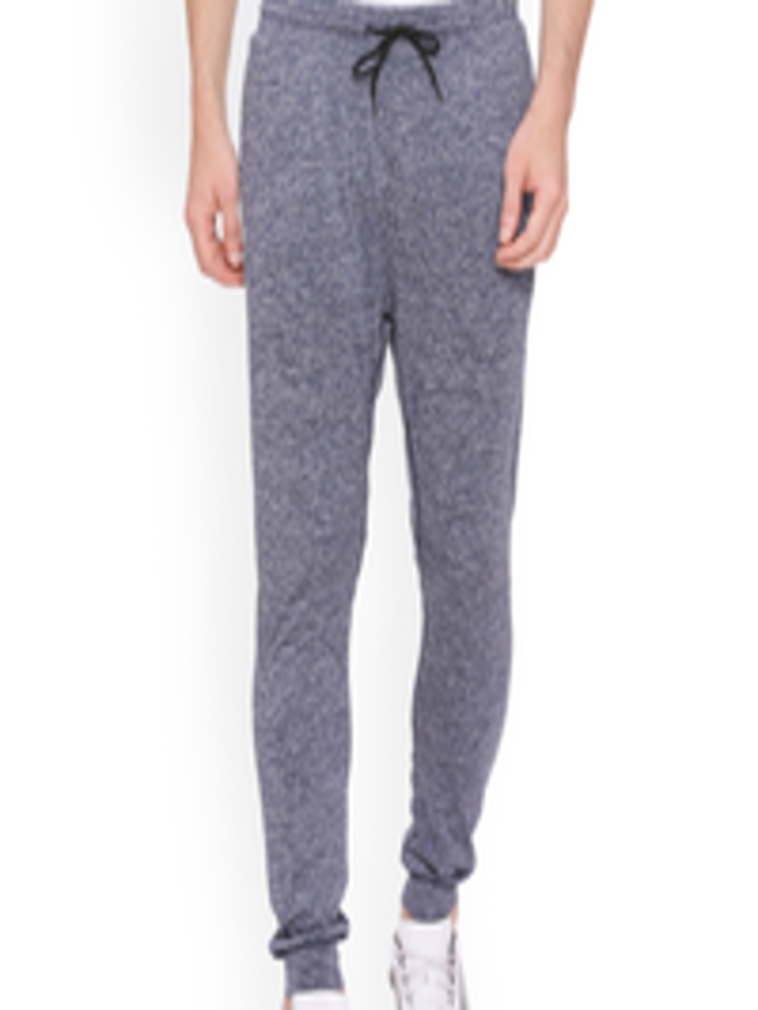Buy Basics Men Bluish Grey Solid Slim Fit Joggers - Track Pants for Men ...