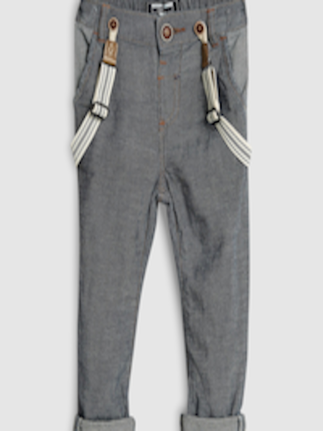 Buy NEXT Boys Grey Regular Fit Solid Trousers - Trousers for Boys ...