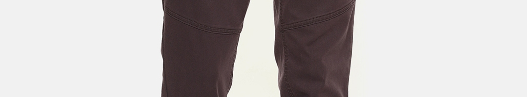 Buy IVOC Men Brown Smart Slim Fit Solid Joggers - Trousers for Men ...