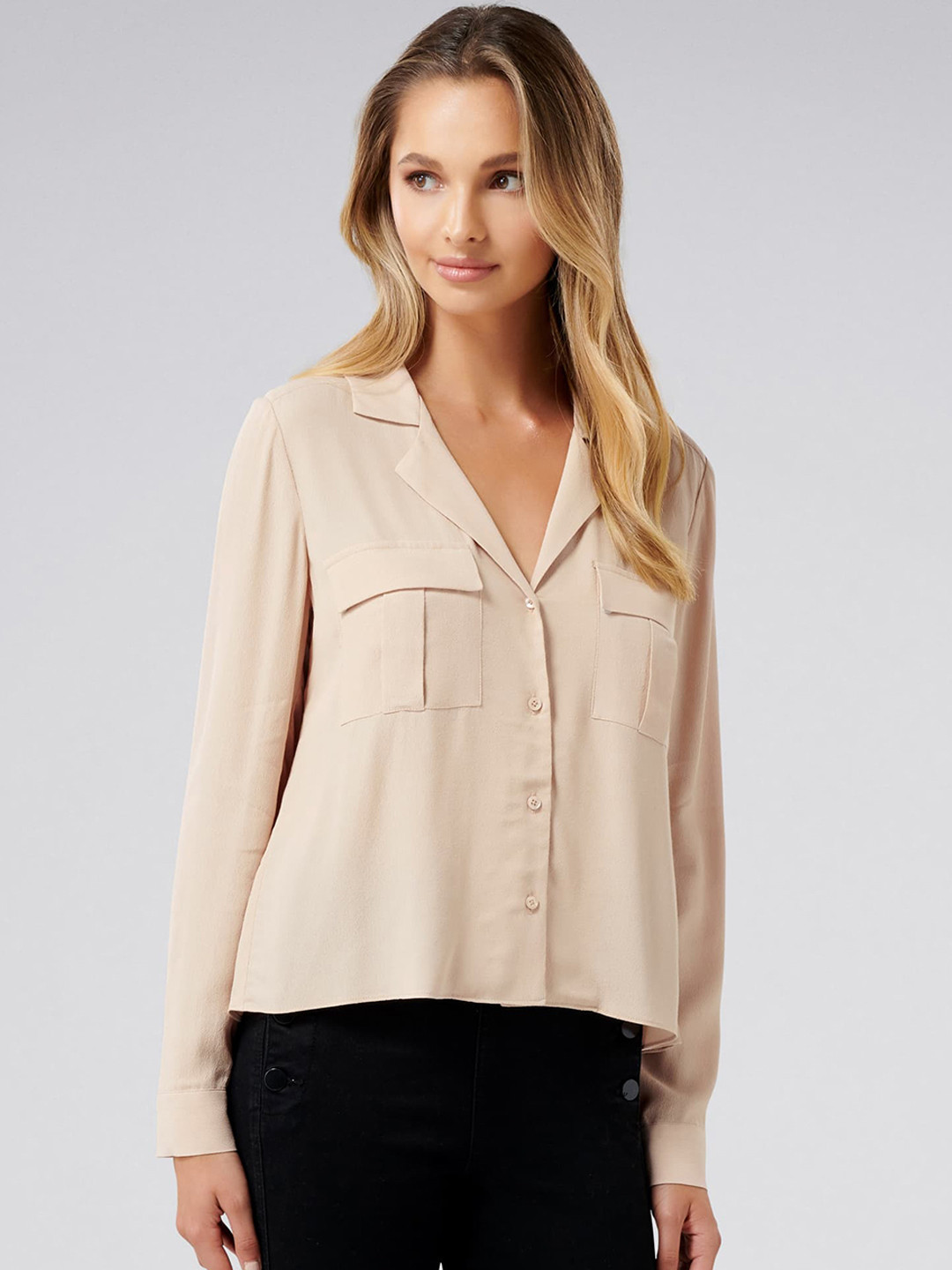 Women Peach Solid Shirt