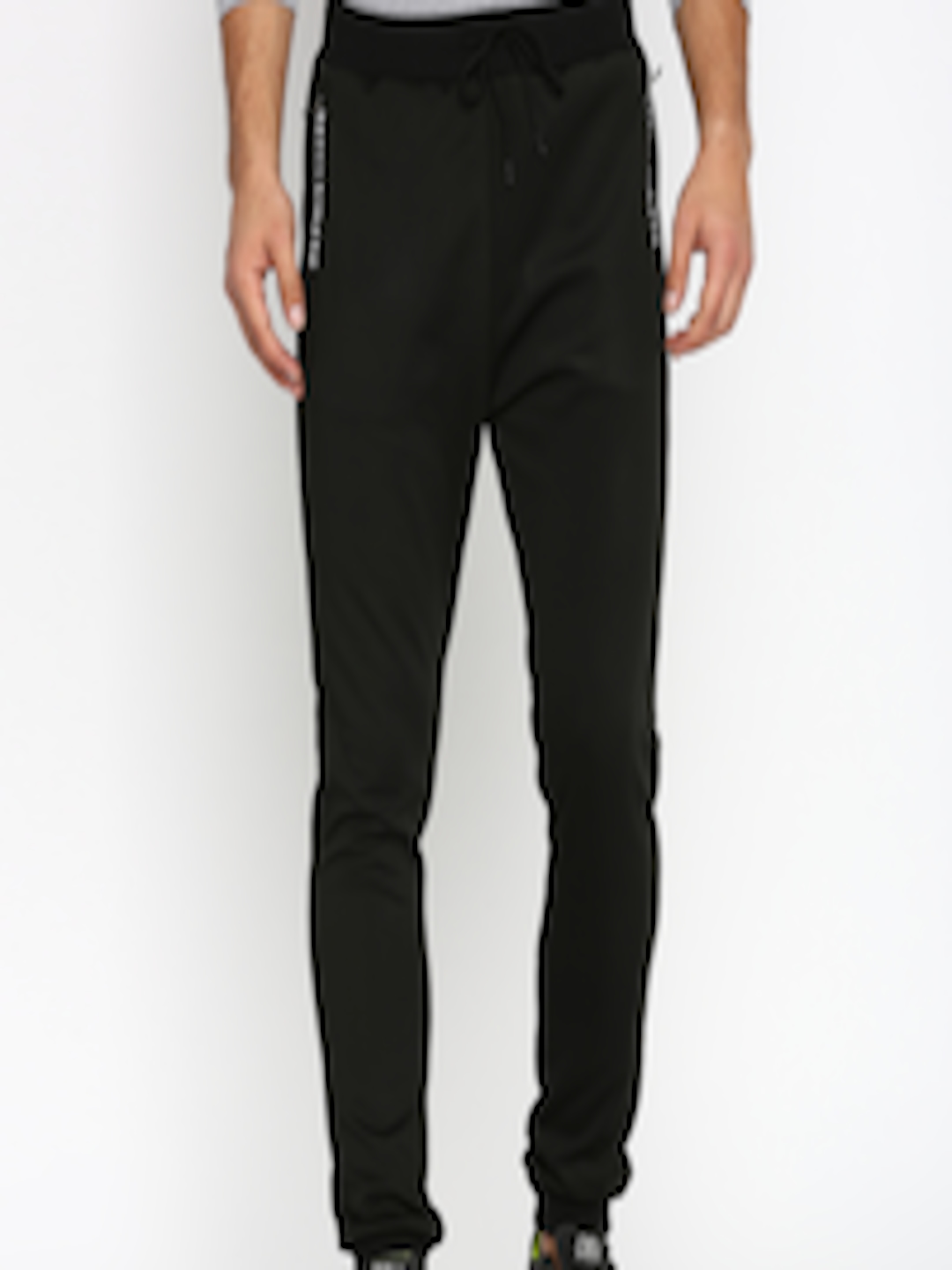 Buy Basics Men Black Solid Slim Fit Joggers - Track Pants for Men ...