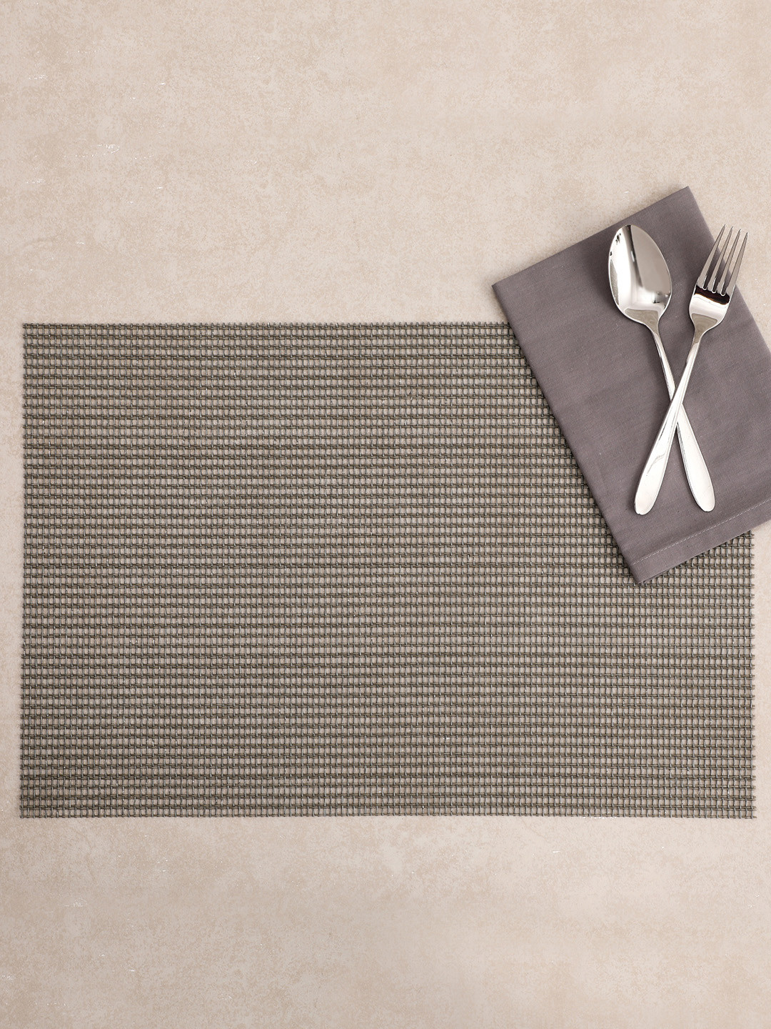 Buy Pure Home And Living Set Of 6 Grey Textured Rectangular Table