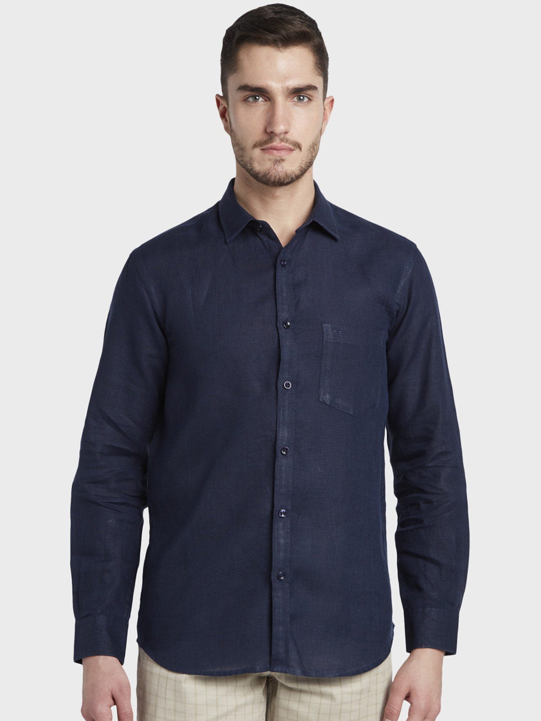 Buy ColorPlus Men Blue Slim Fit Solid Casual Shirt Shirts for Men