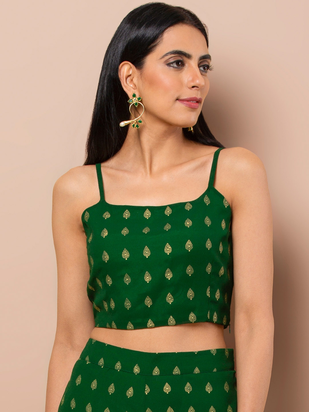 green crop top ethnic