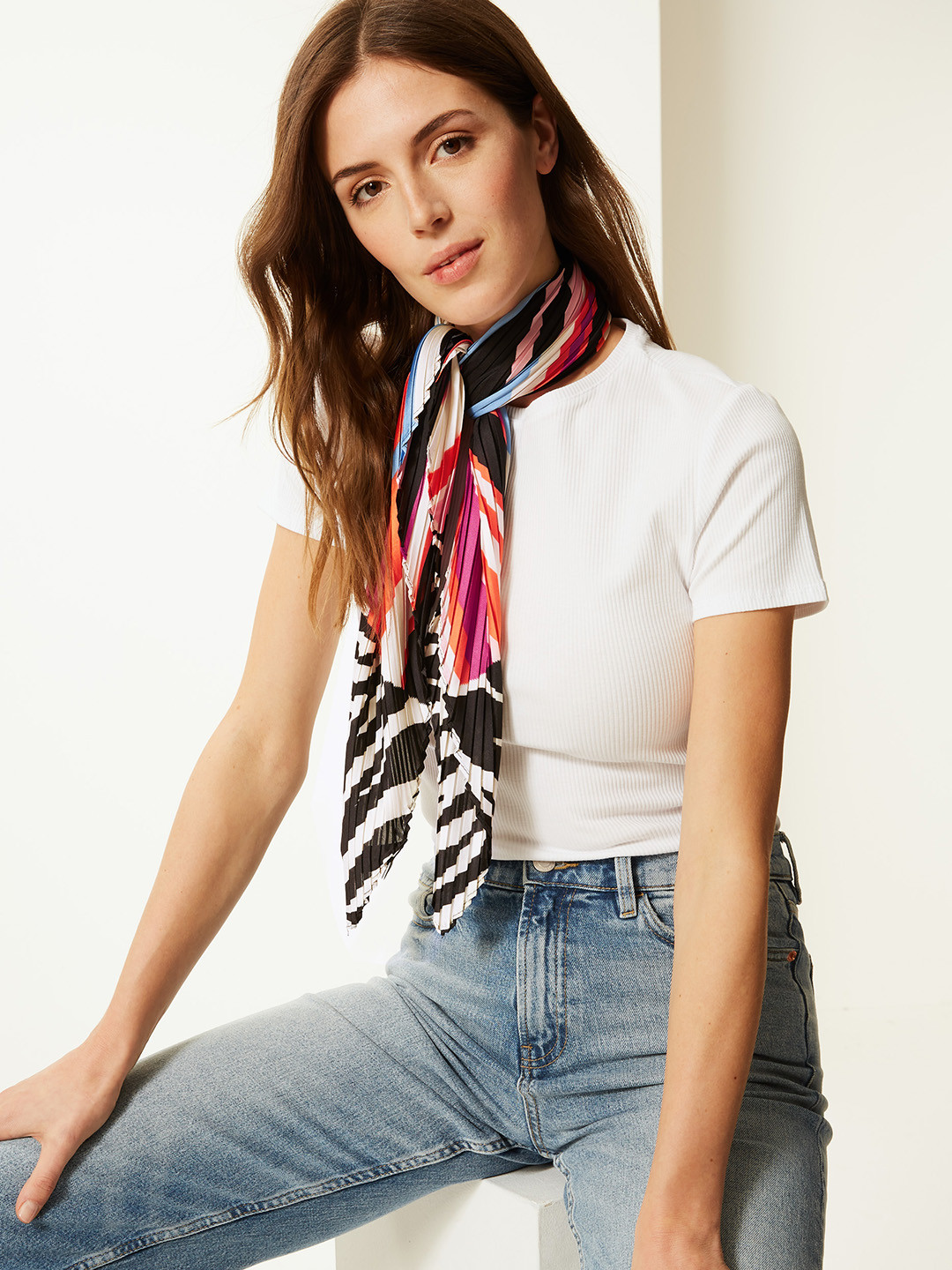 Buy Marks & Spencer Multicoloured Printed Scarf Scarves for Women