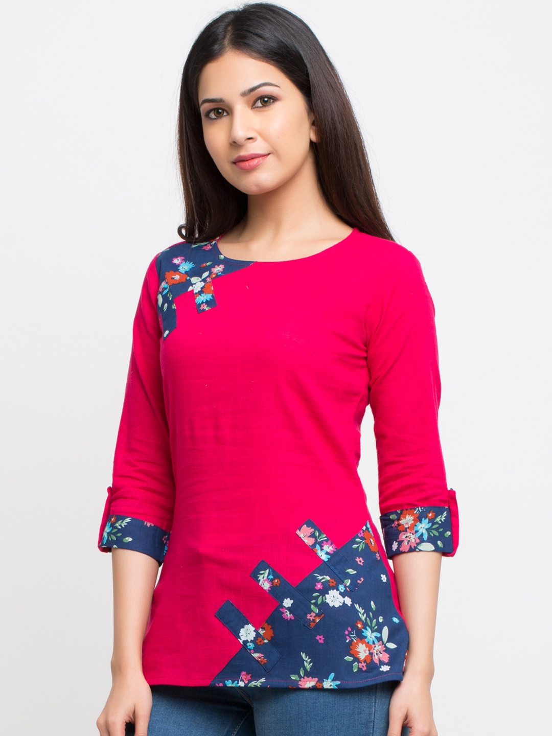 Buy YASH GALLERY Women Pink Printed Top - Tops for Women 9686467 | Myntra