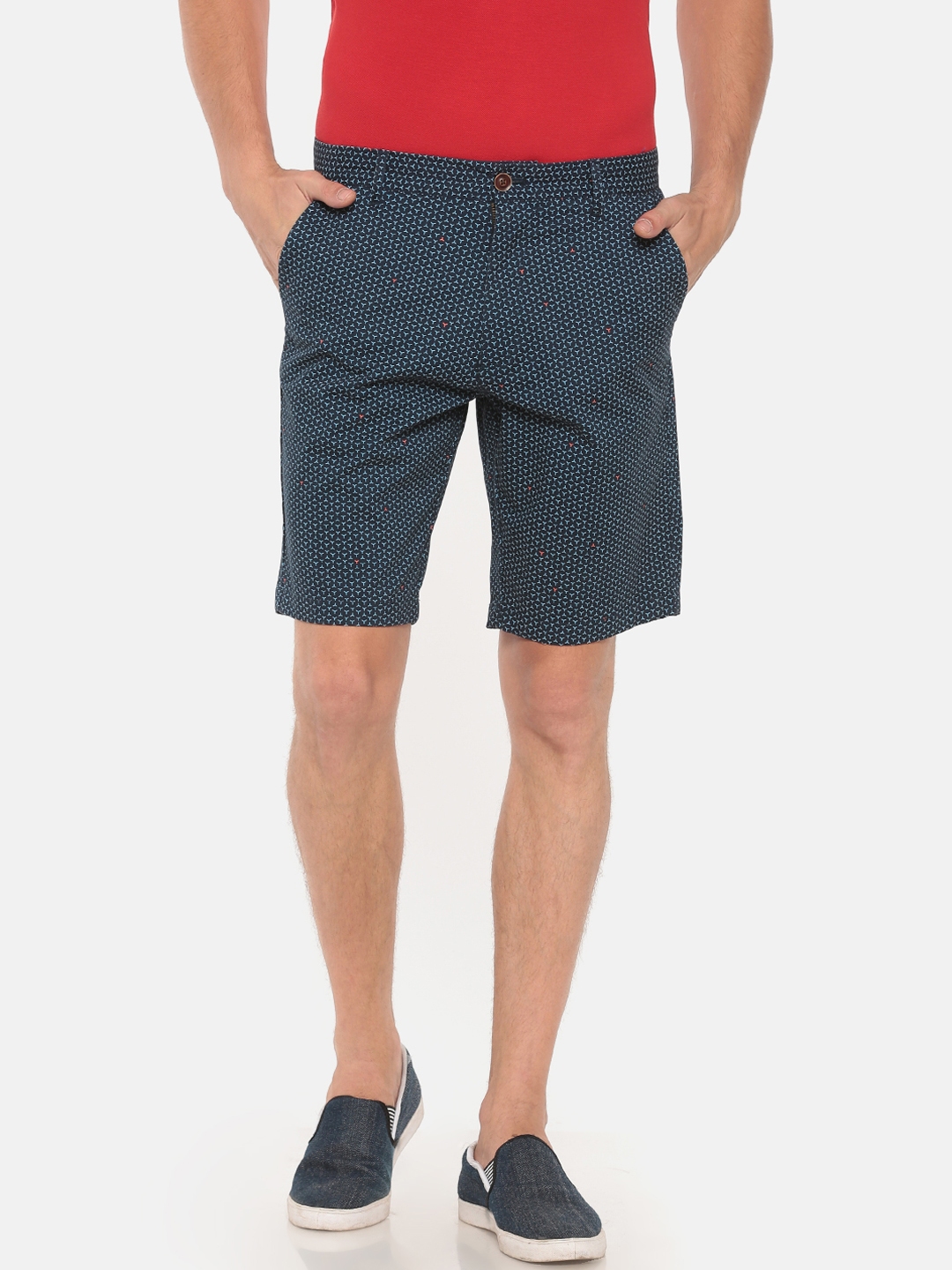 Buy T Base Men Blue Printed Regular Fit Regular Shorts - Shorts for Men ...