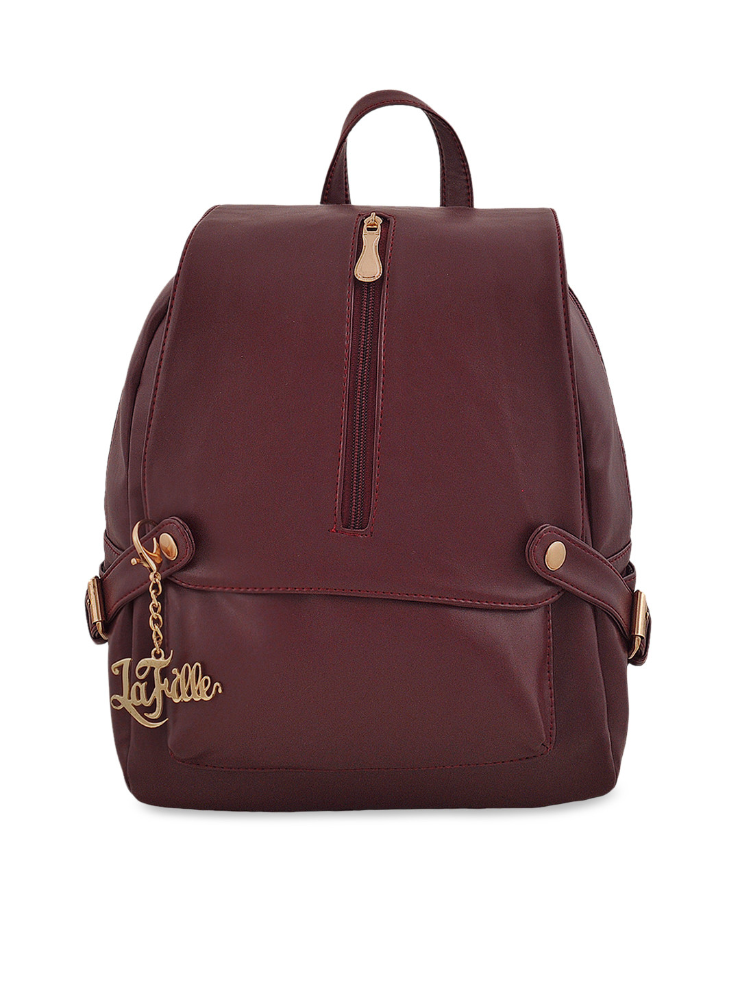 Buy LaFille Women Burgundy Solid Backpack Backpacks for Women 9738477
