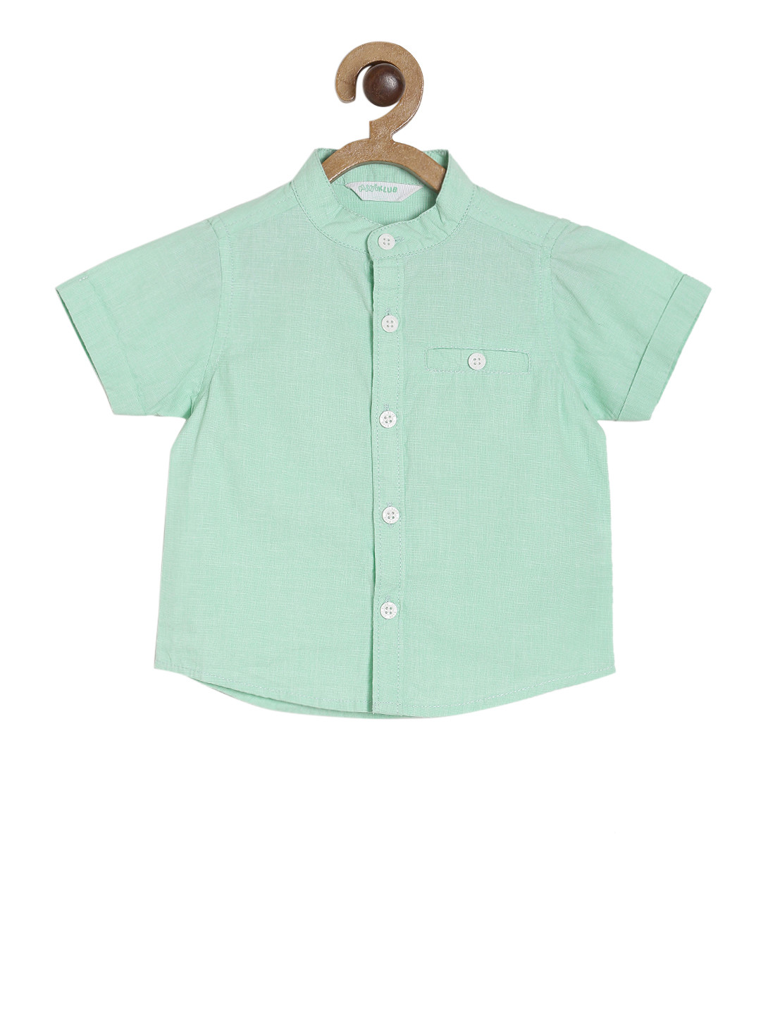 Buy MINI KLUB Boys Mint Green Regular Fit Solid Casual Shirt Shirts