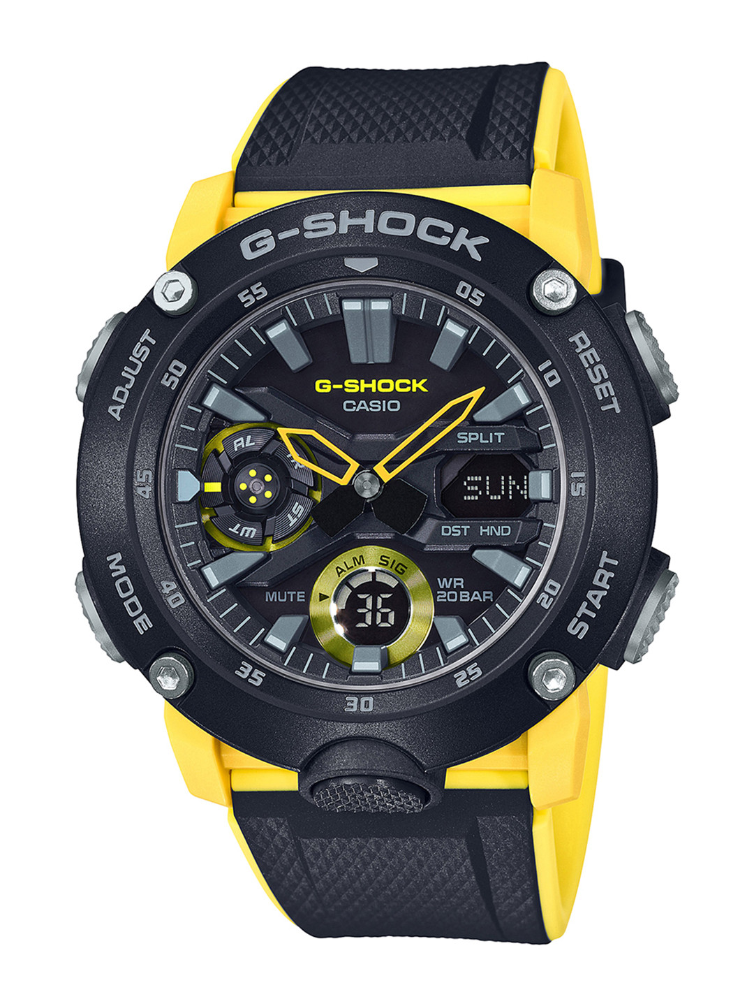 CASIO G-Shock Men Black Dial Extra Large-Combination Watch GA-2000-1A9DR - G943