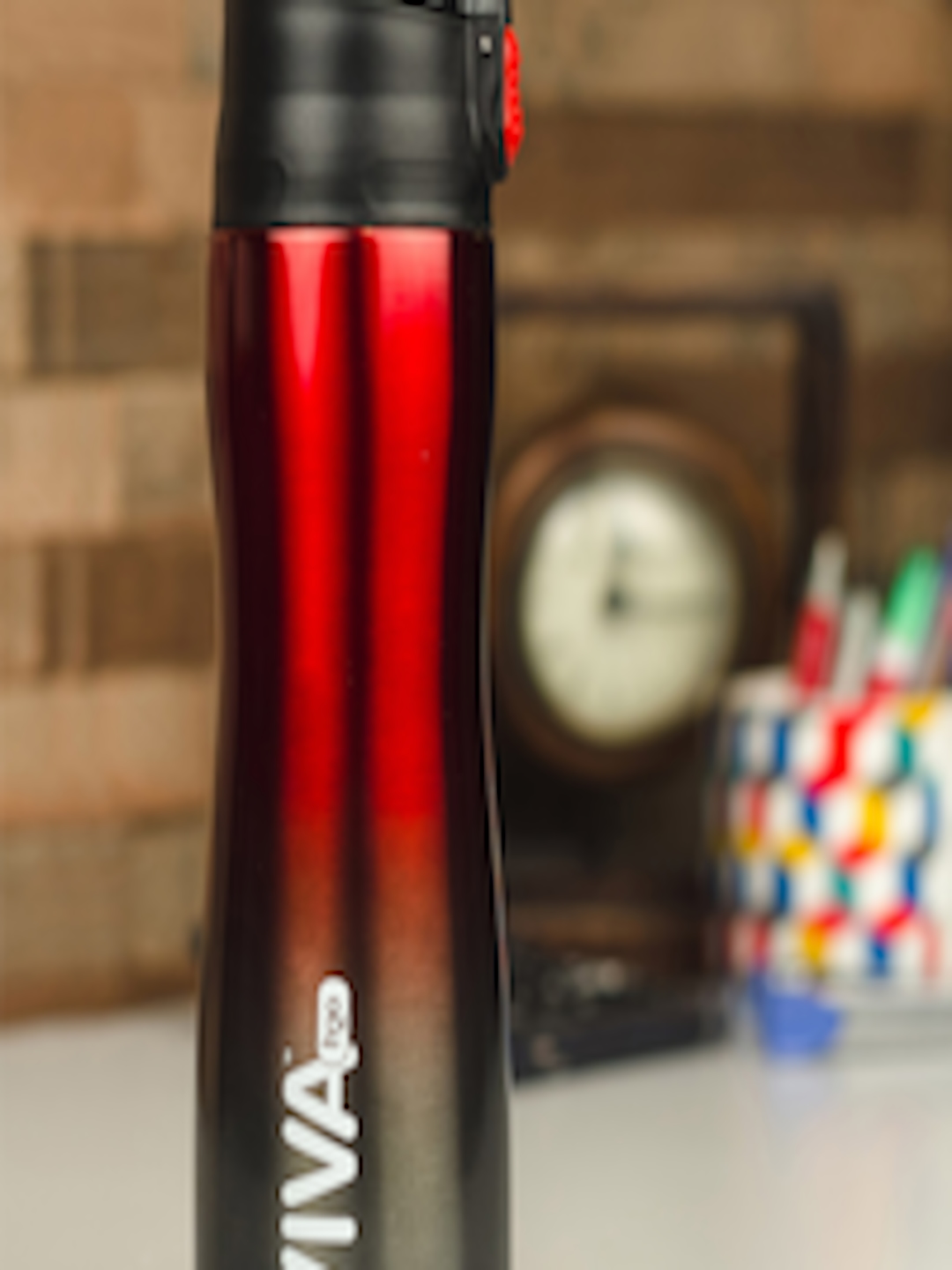 Buy VIVA H2o Red & Grey Textured Stainless Steel Water Bottle - Water