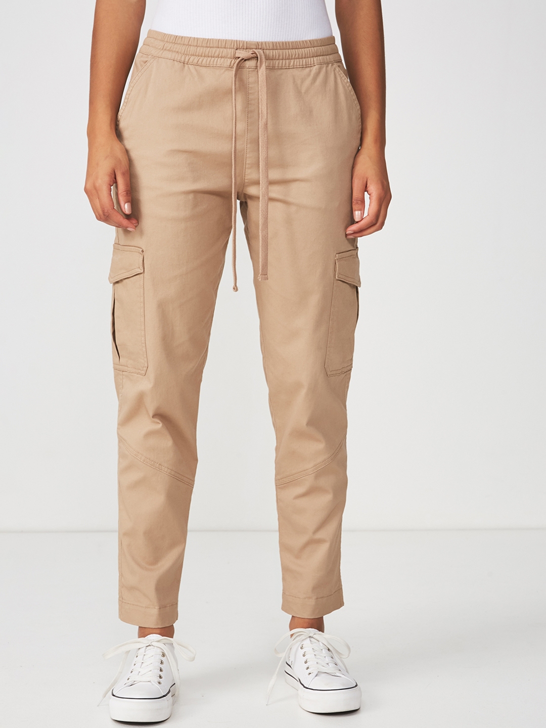 beige cuffed cargos