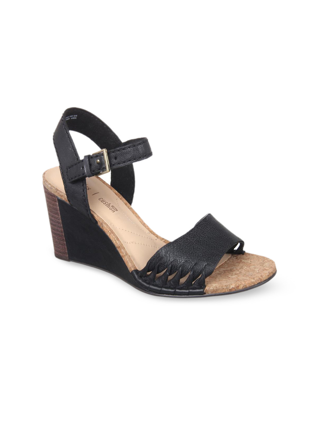 clarks black wedges