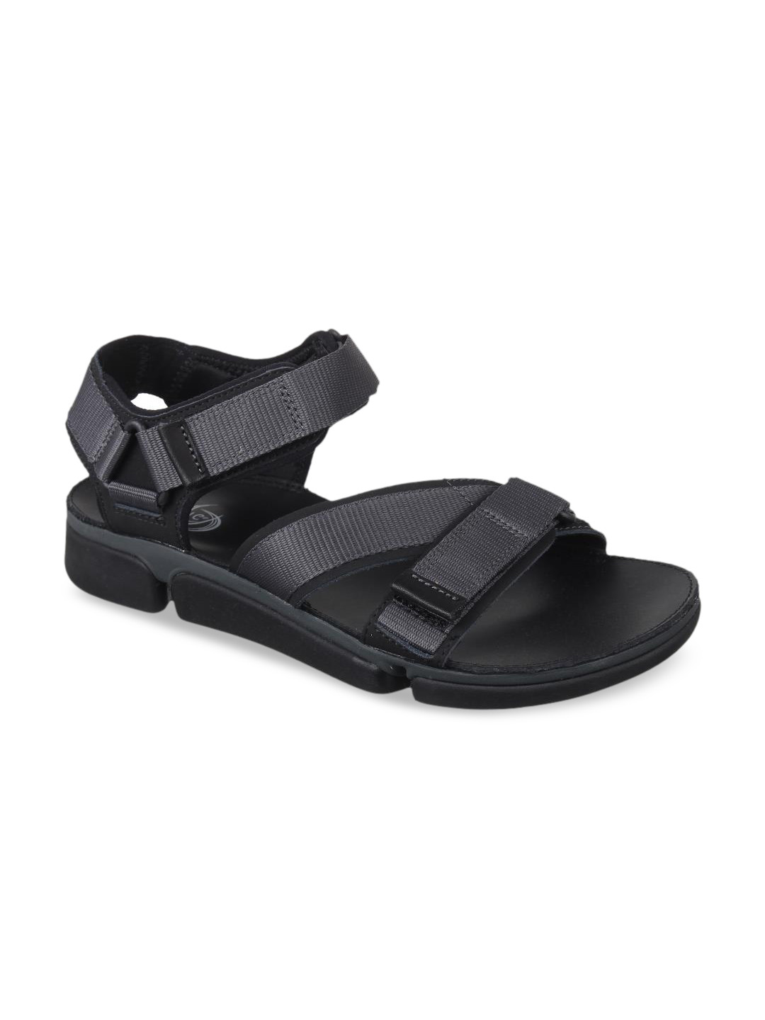 Buy Clarks Men Black And Grey Solid Sports Sandals Sports Sandals for