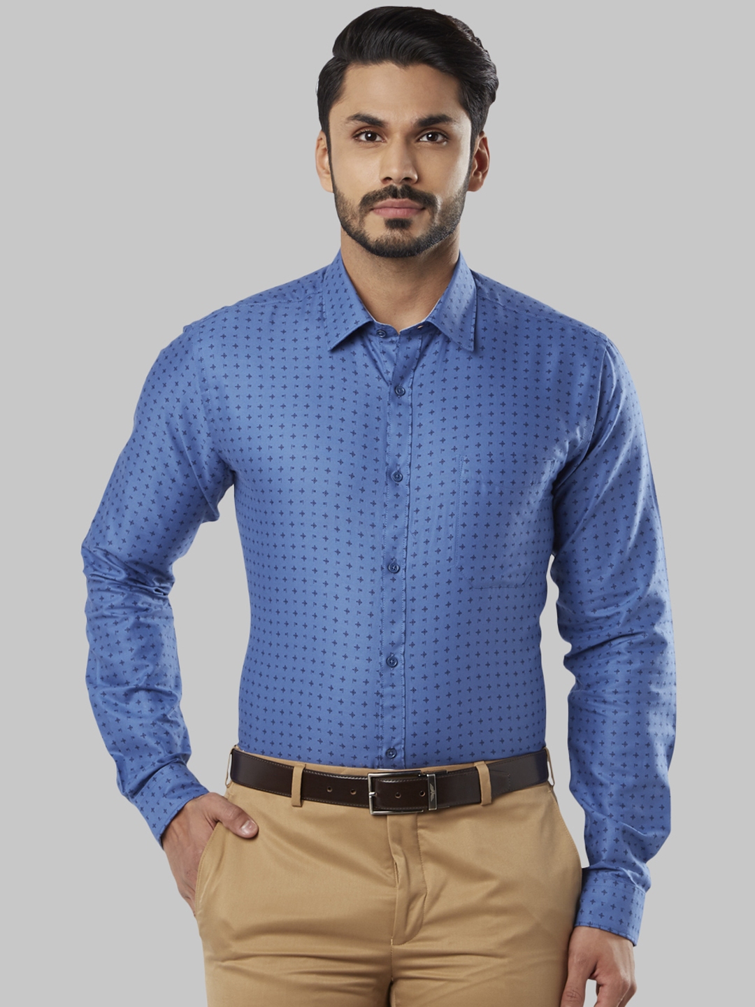 Buy Next Look Men Blue Regular Fit Printed Formal Shirt - Shirts for ...