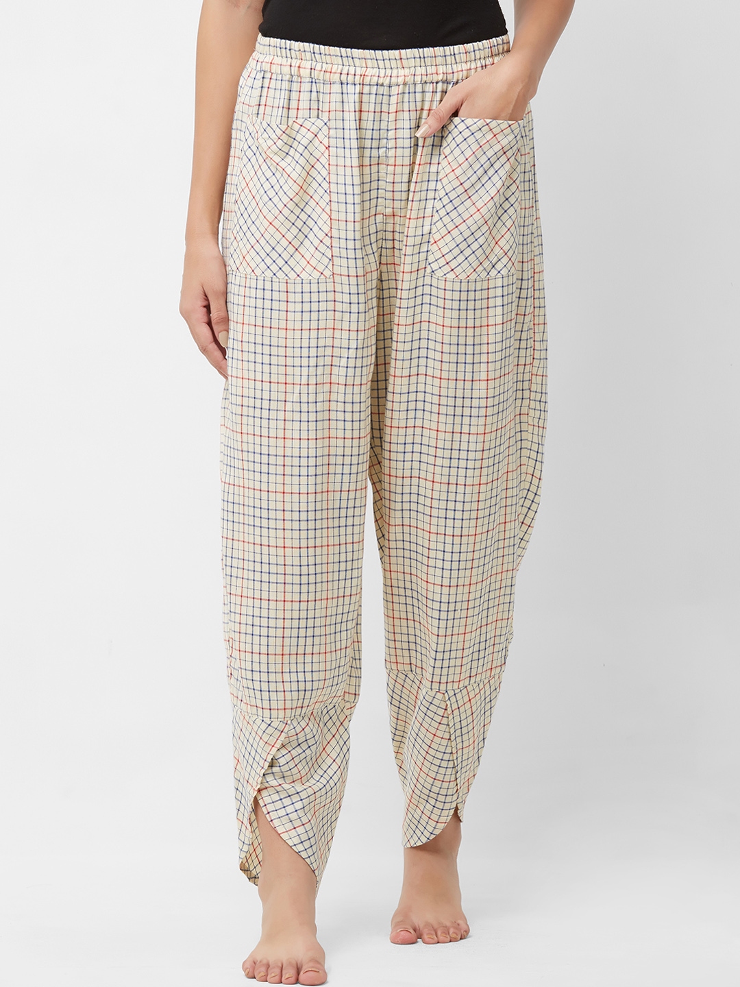 ladies checked lounge pants