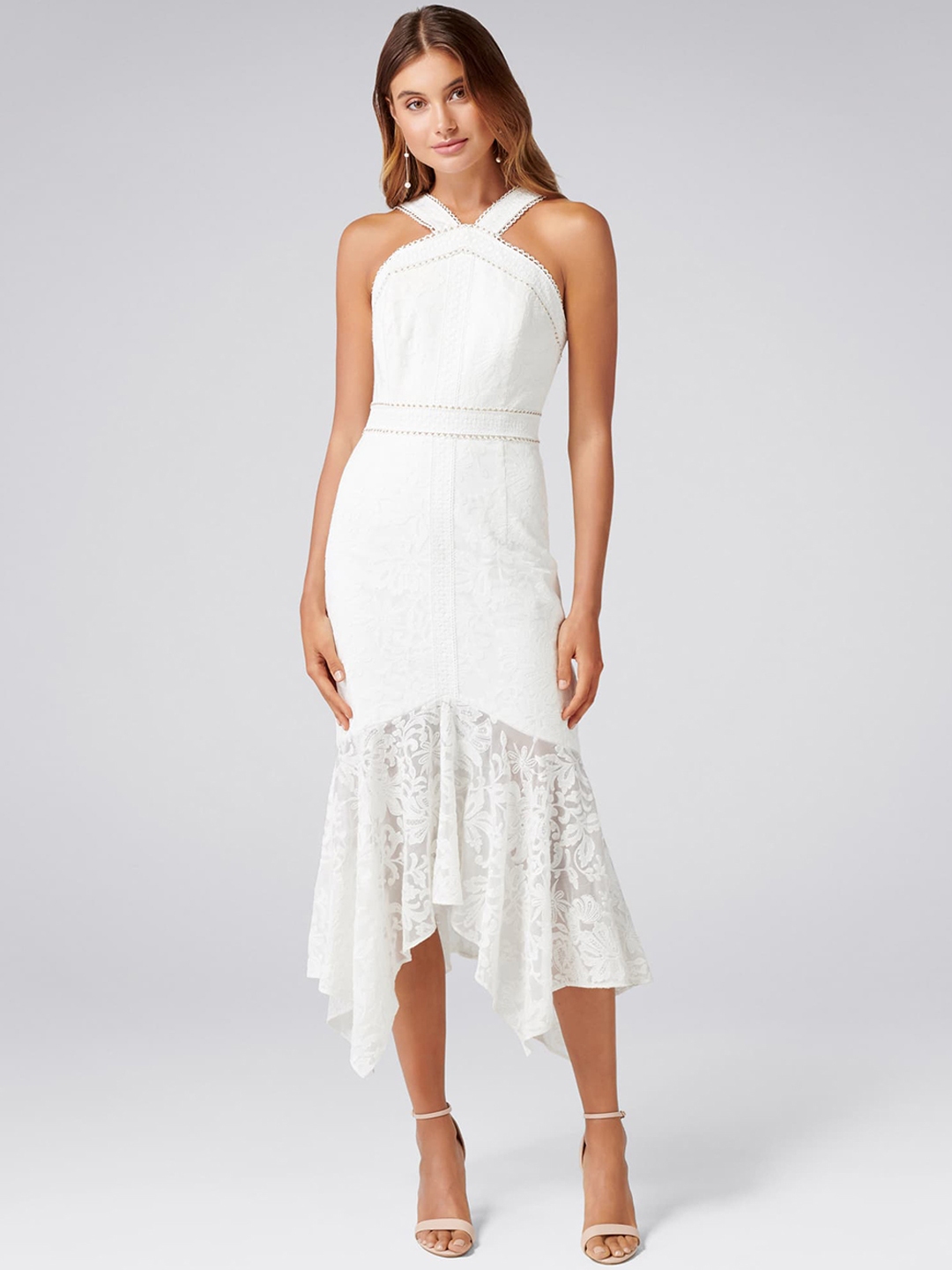 Buy Forever New Women White Sheath Dress - Dresses for Women 9989905 ...