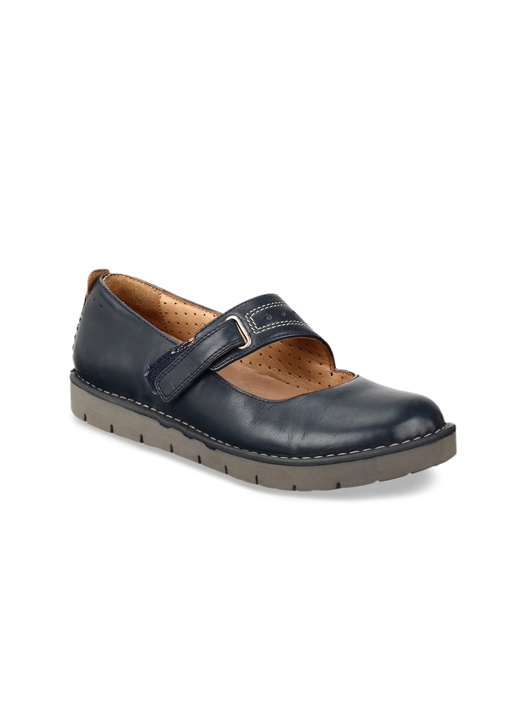 Buy Clarks Women Navy Blue Slip On Leather Sneakers Casual Shoes for Women 9989639 Myntra
