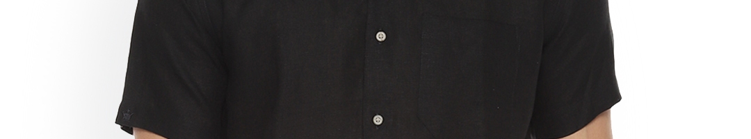 Buy Louis Philippe Men Black Regular Fit Solid Linen Casual Shirt - Shirts for Men 9998699 | Myntra