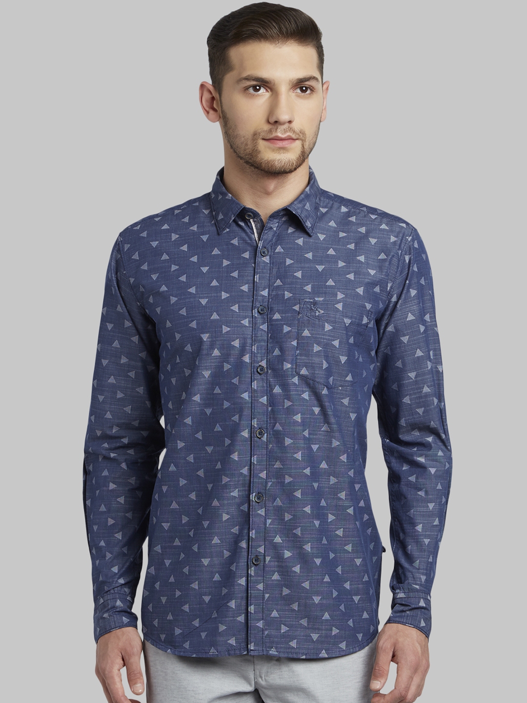 Buy Parx Men Blue Slim Fit Solid Casual Shirt - Shirts for Men 9995479 ...