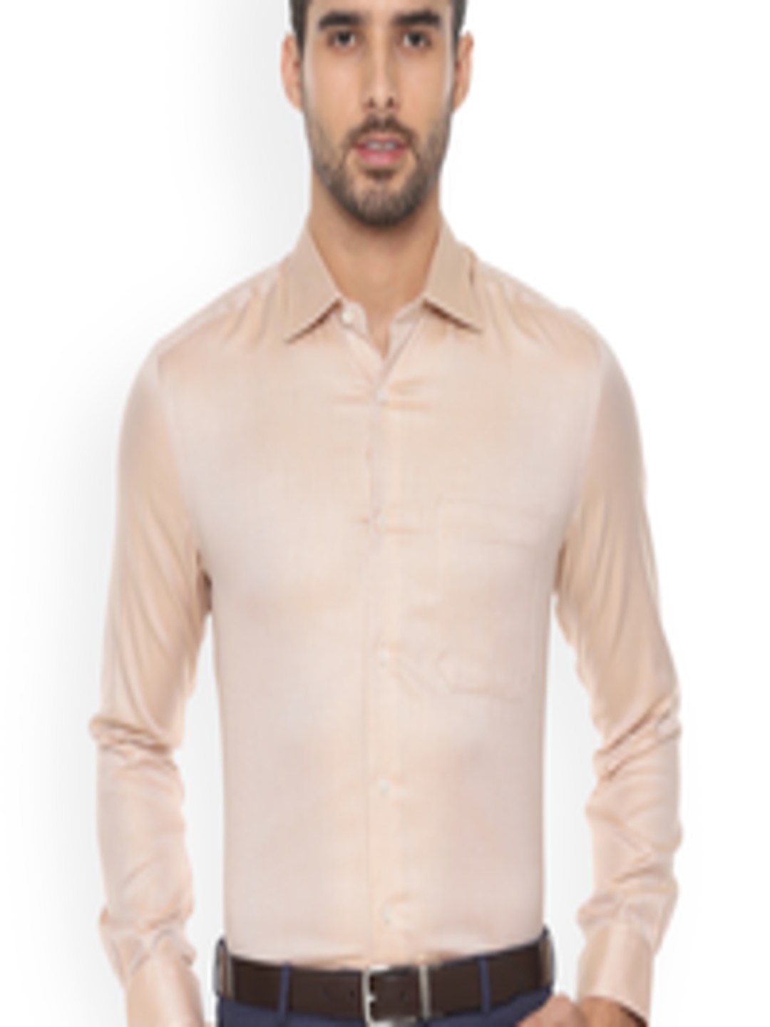 Buy Louis Philippe Men Beige Regular Fit Self Design Formal Shirt - Shirts for Men 9998631 | Myntra