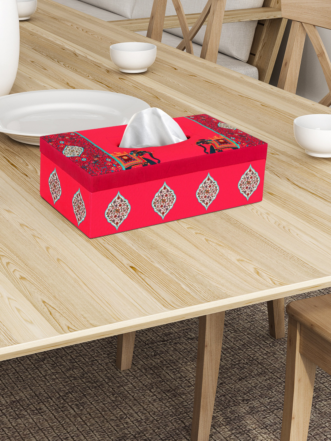 Buy SEJ By Nisha Gupta Red Printed Tissue Holder Tissue Holders for Unisex 10021549 Myntra