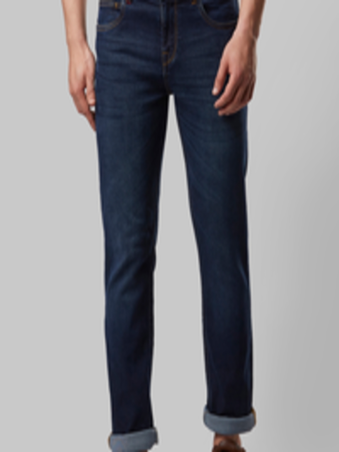 Buy Raymond Men Navy Blue Slim Fit Mid Rise Clean Look Jeans - Jeans ...
