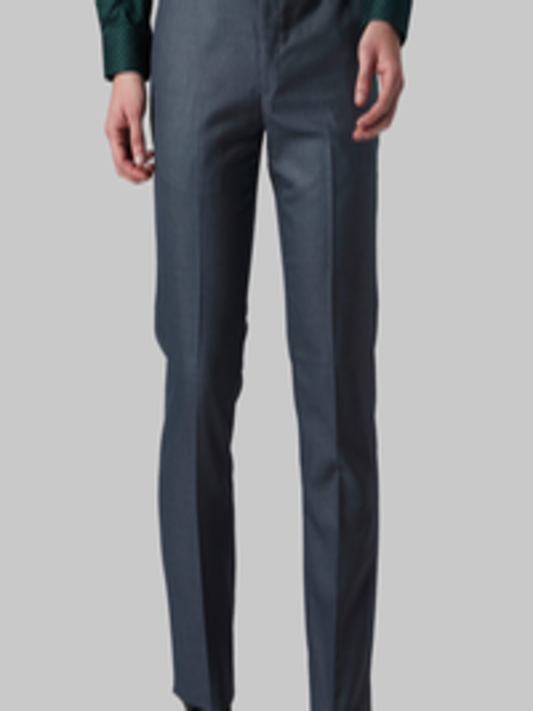 Buy Park Avenue Men Blue Regular Fit Solid Formal Trousers - Trousers ...