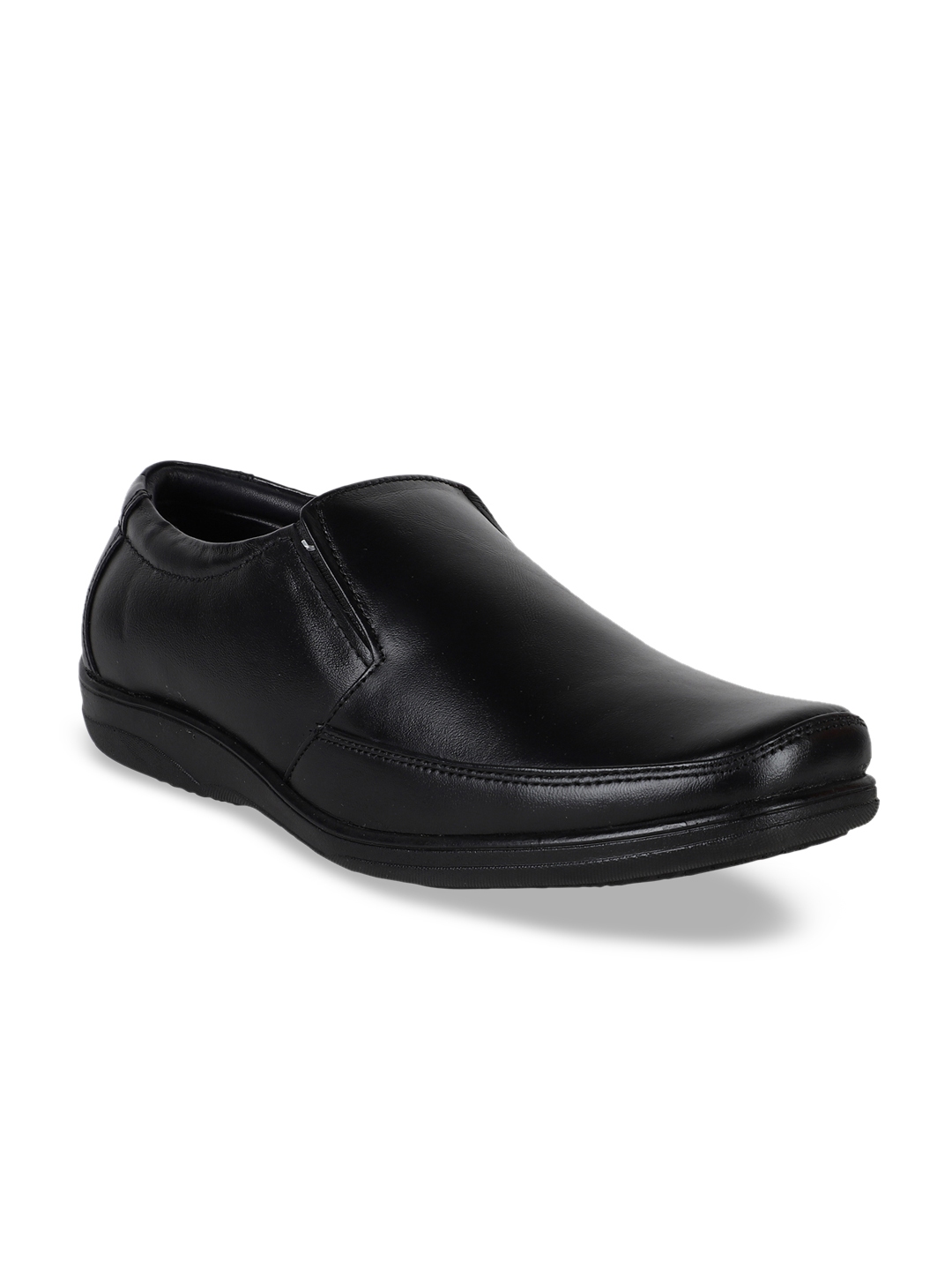 black leather slip on men