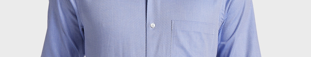 Buy ColorPlus Men Blue Tailored Fit Self Design Formal Shirt - Shirts ...