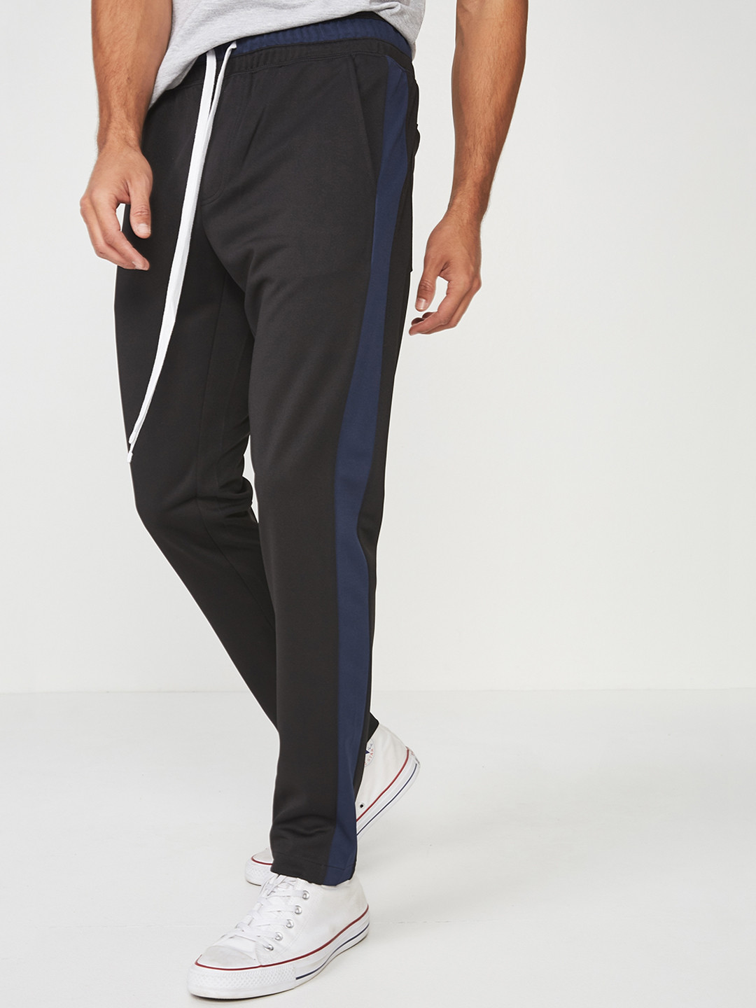 Buy COTTON ON Men Black Solid Straight Fit Track Pants Track Pants