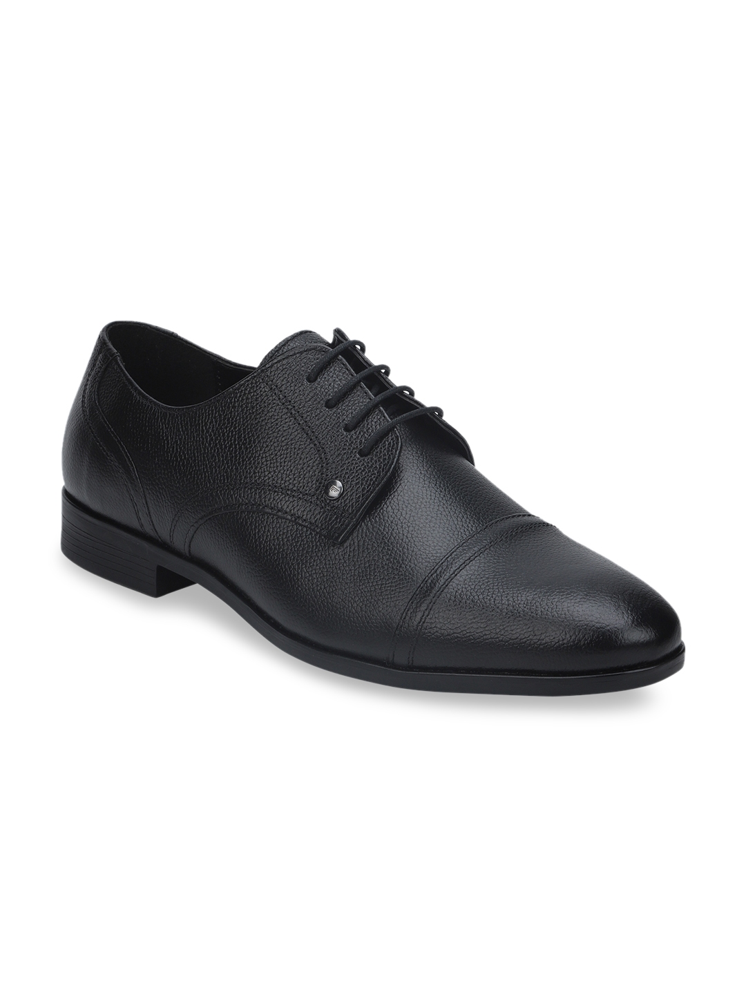 red tape mens black leather formal shoes
