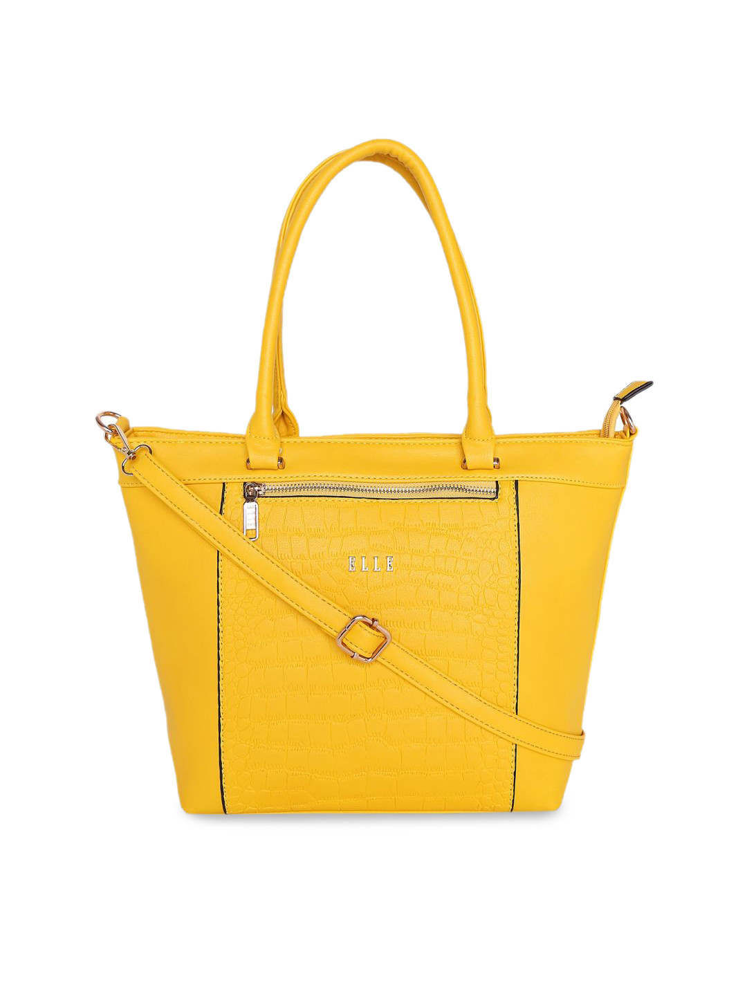 Buy ELLE Yellow Textured Shoulder Bag Handbags for Women 10073671