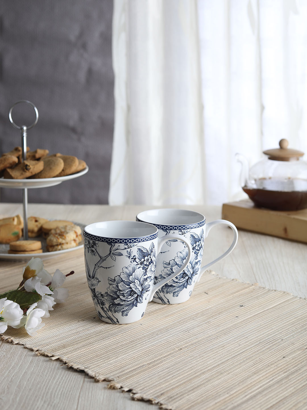 Buy Devnow Set Of 2 Printed Porcelain Cups Set Cups And Mugs for