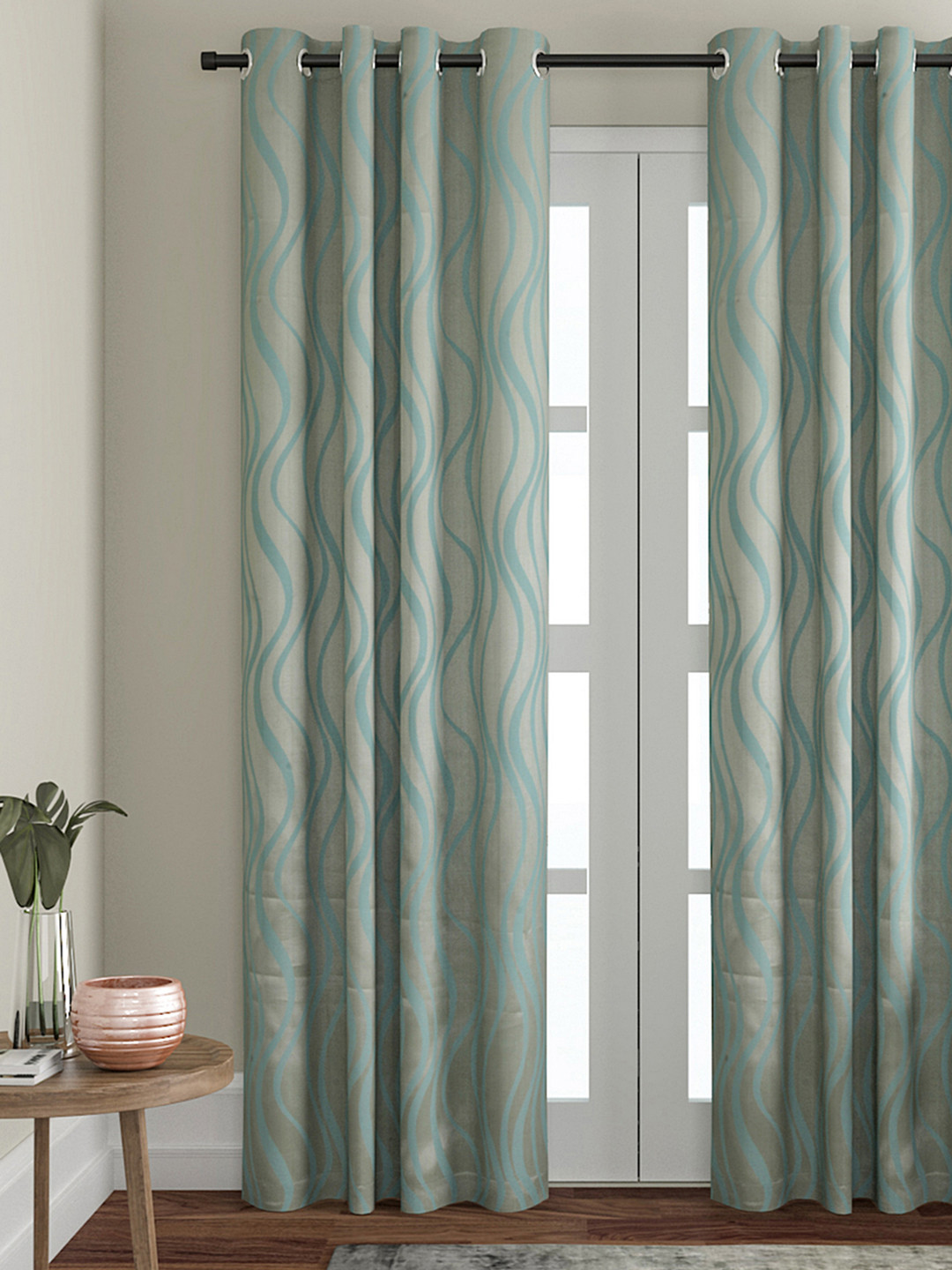 Buy VRINDA Blue Door Curtain Curtains And Sheers for Unisex 10101269