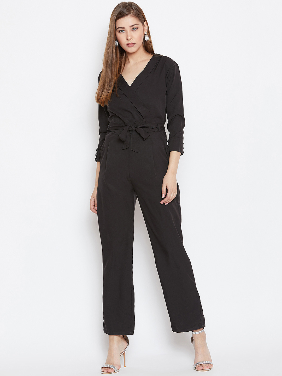 Buy PANIT Black Solid Basic Jumpsuit Jumpsuit for Women 10098851 Myntra
