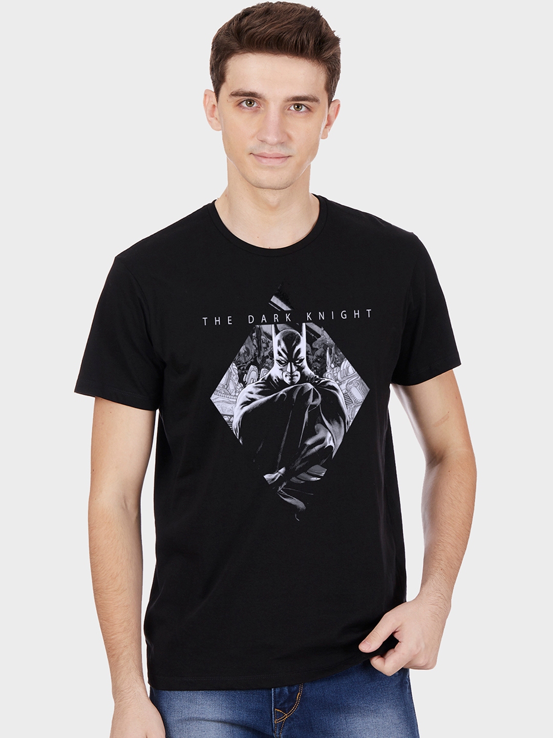 Buy Free Authority Men Black Batman Printed T Shirt - Tshirts for Men 10073829 | Myntra