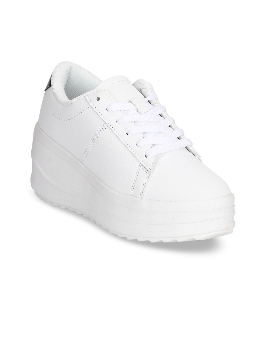 Buy Truffle Collection Women White Sneakers - Casual Shoes for Women ...