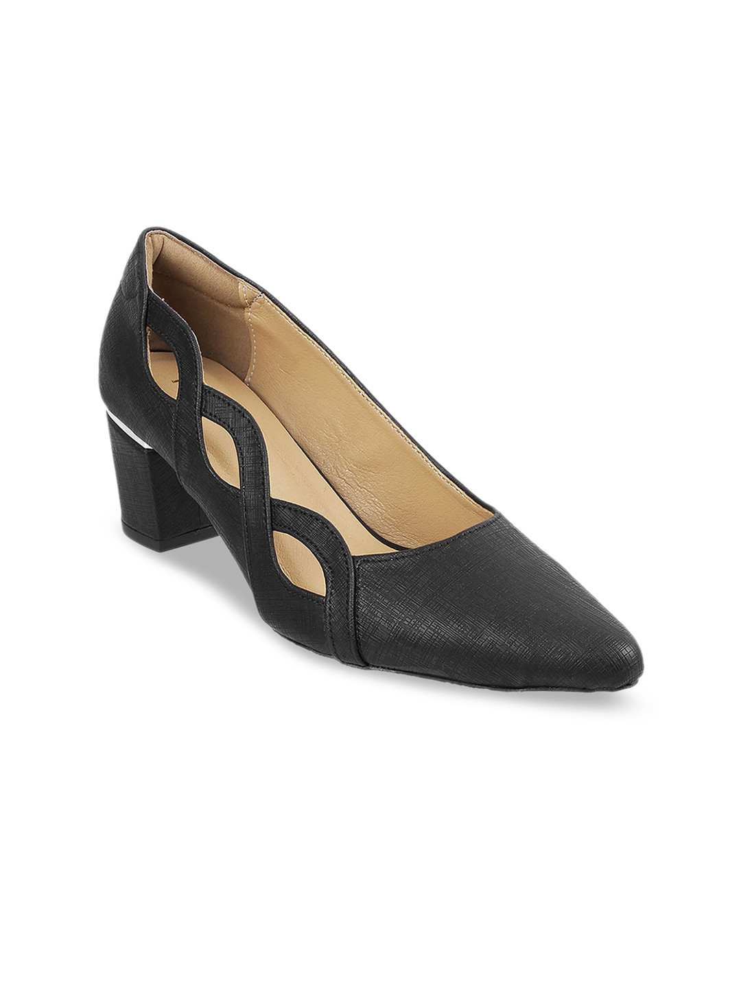 Buy Mochi Women Black Solid Pumps Heels for Women 10124873 Myntra