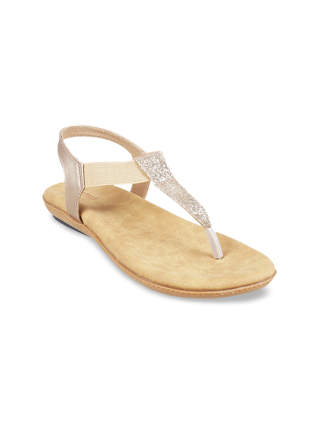 gold t strap flats