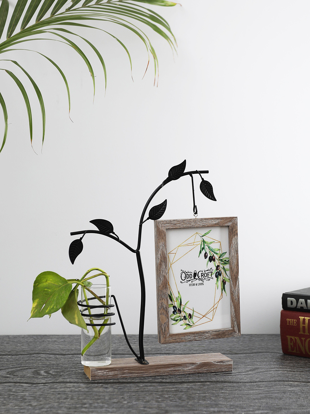 Buy OddCroft Black & Brown Photo Frame & Vase Set Photo Frames for