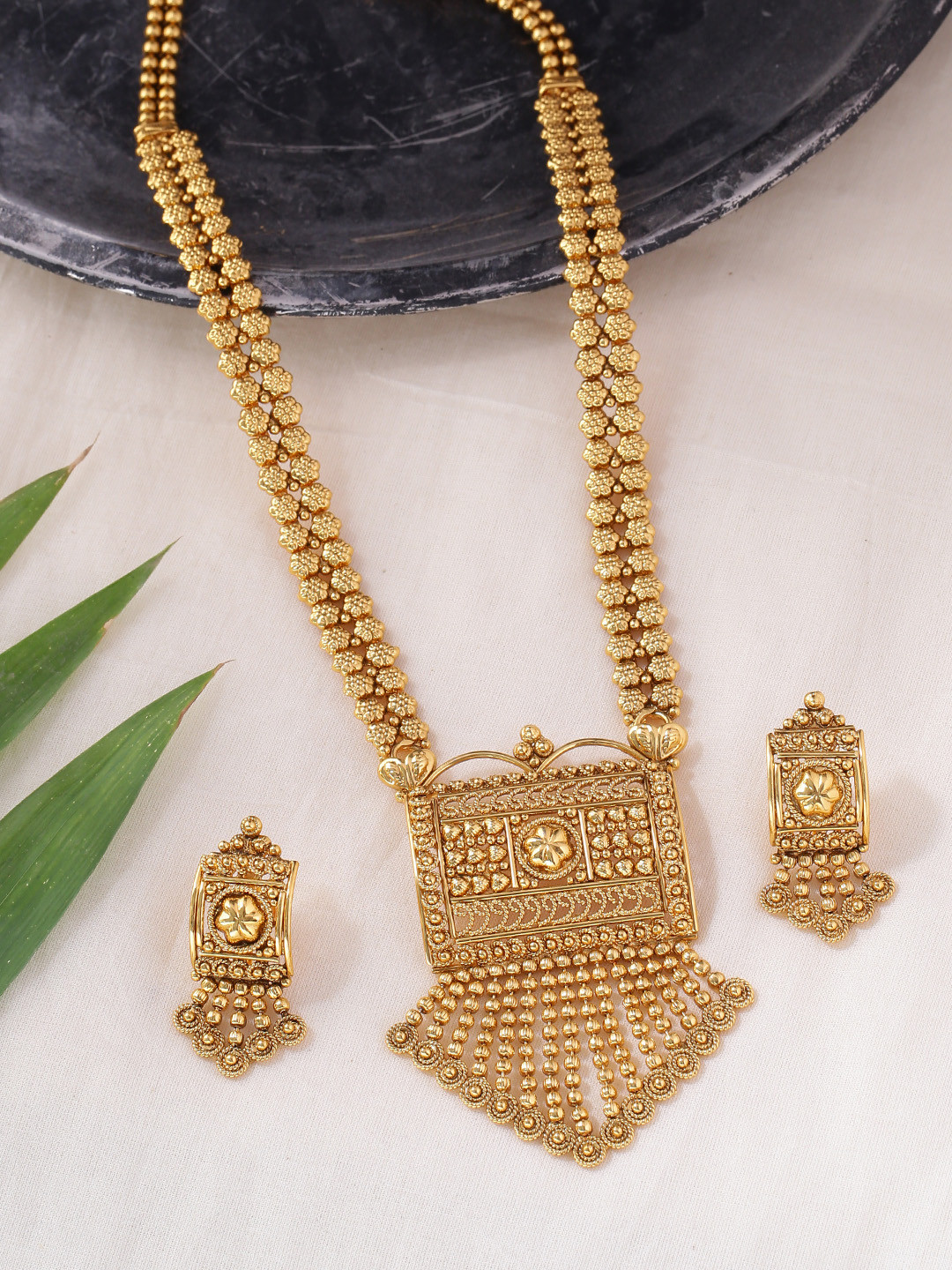 Buy Voylla Women Brass Plated Handcrafted Jewellery Set Jewellery Set