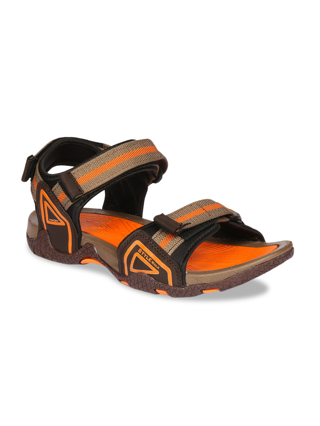 Buy Columbus Men Orange & Brown Sports Sandals Sports Sandals for Men