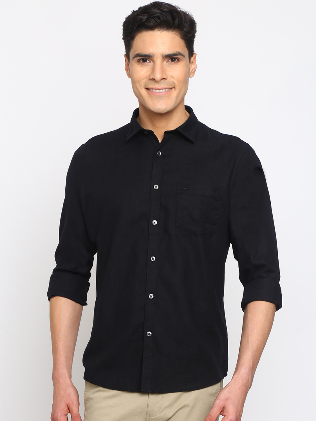 Buy Crocodile Men Black Slim Fit Solid Casual Shirt Shirts for Men