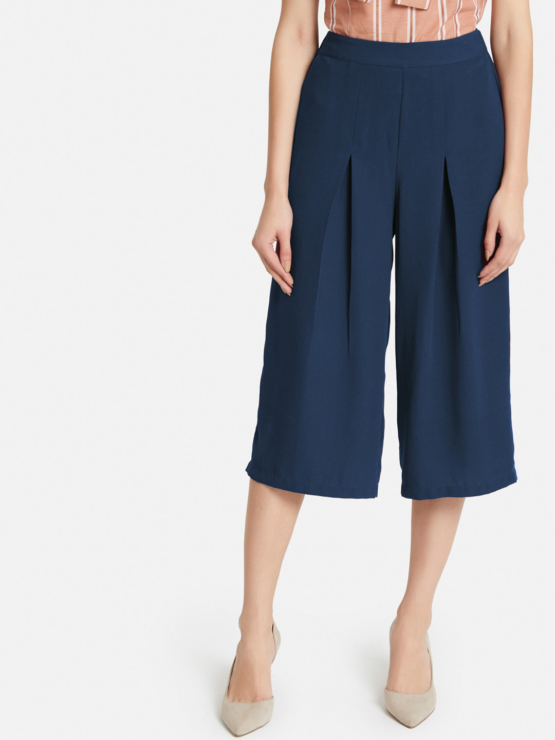 Blue Solid Culottes