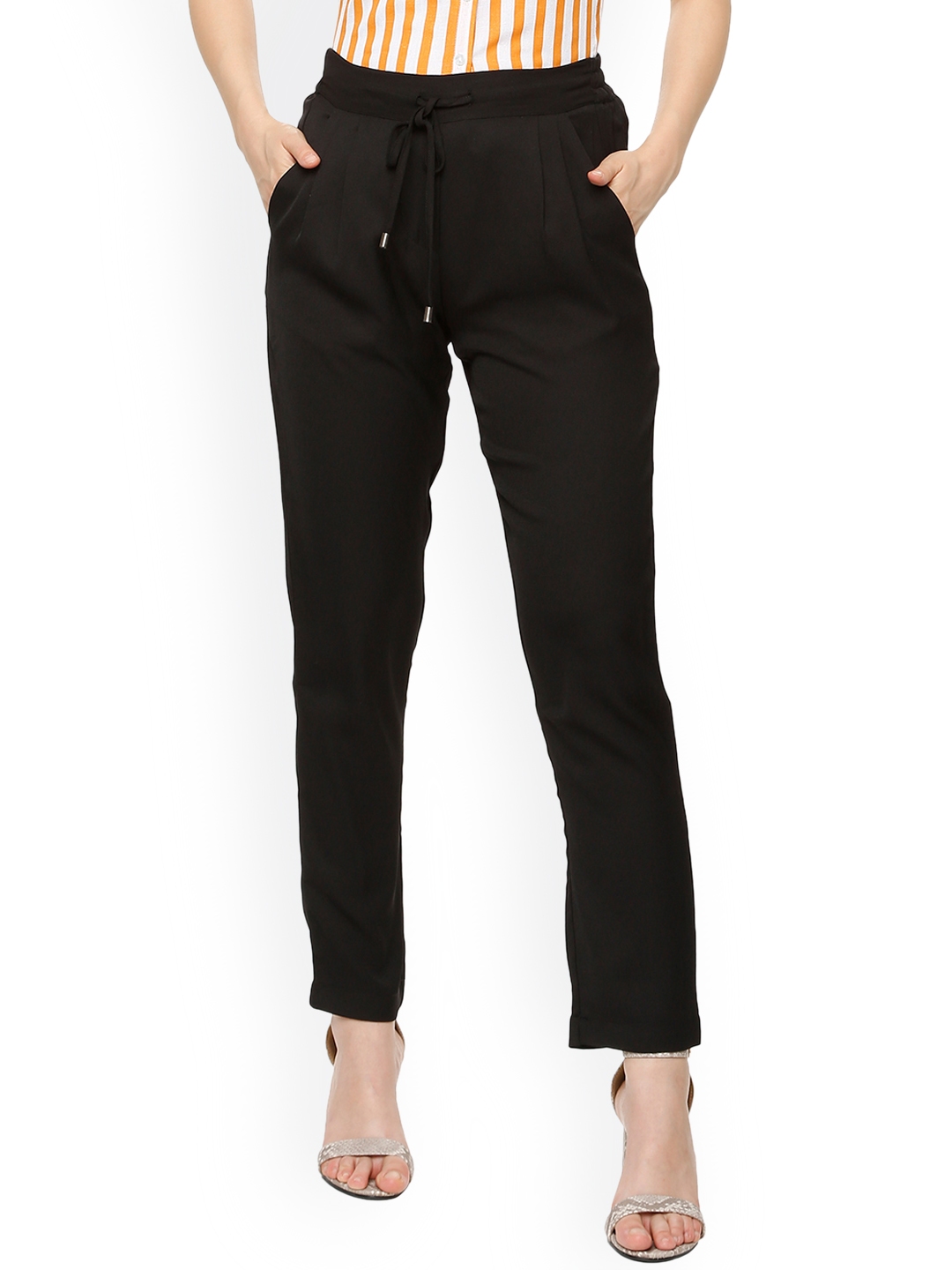 black peg trousers