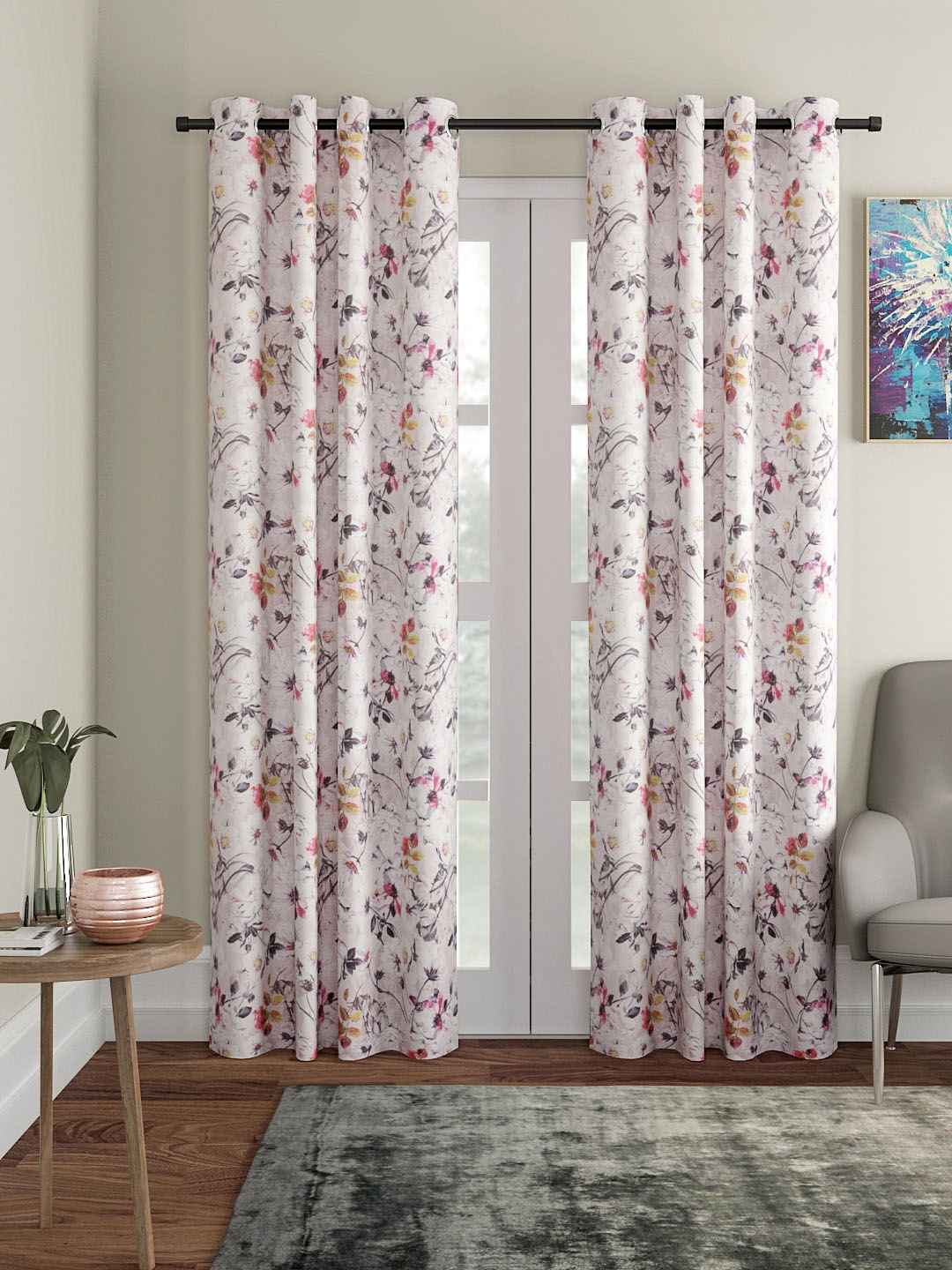 Buy Soumya Multicoloured Single Door Curtain - Curtains And Sheers for ...