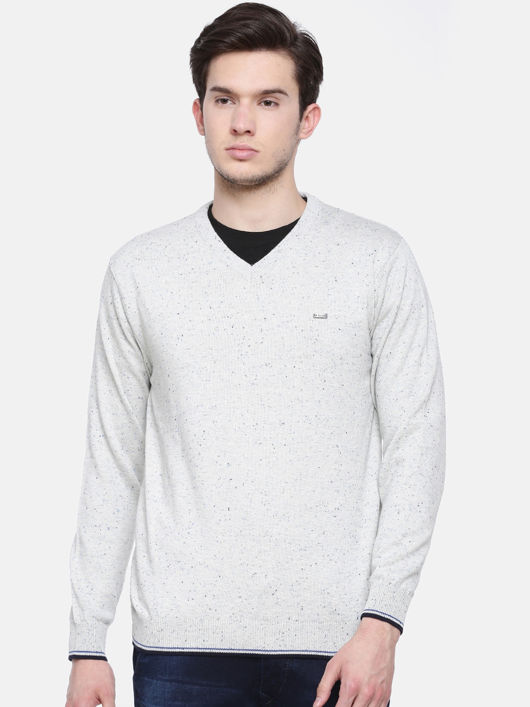 Buy T Base Men Off White Solid Sweater - Sweaters for Men 9944761 | Myntra