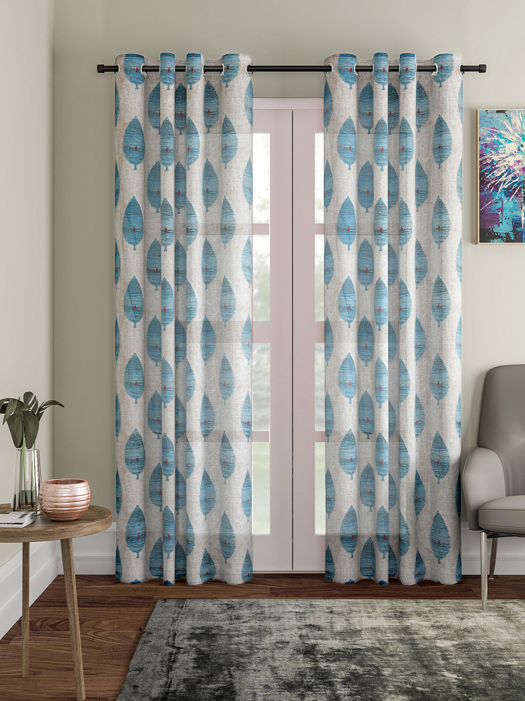 Buy Soumya Blue Door Curtain Curtains And Sheers for Unisex 9943411