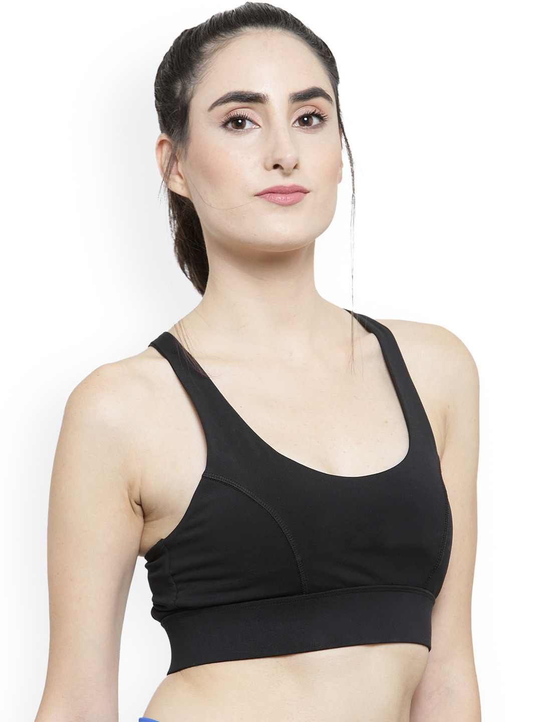 Buy Invincible Black Cross Back Removable Padded Rapid Dry Yoga Sports